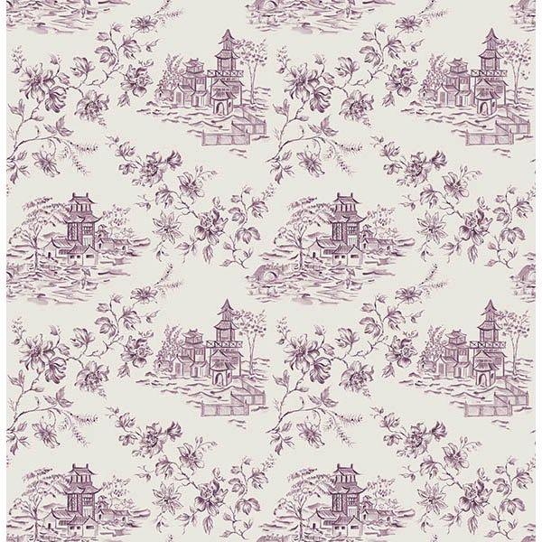 A-Street Prints Laure Purple Toile Wallpaper - Walmart.com