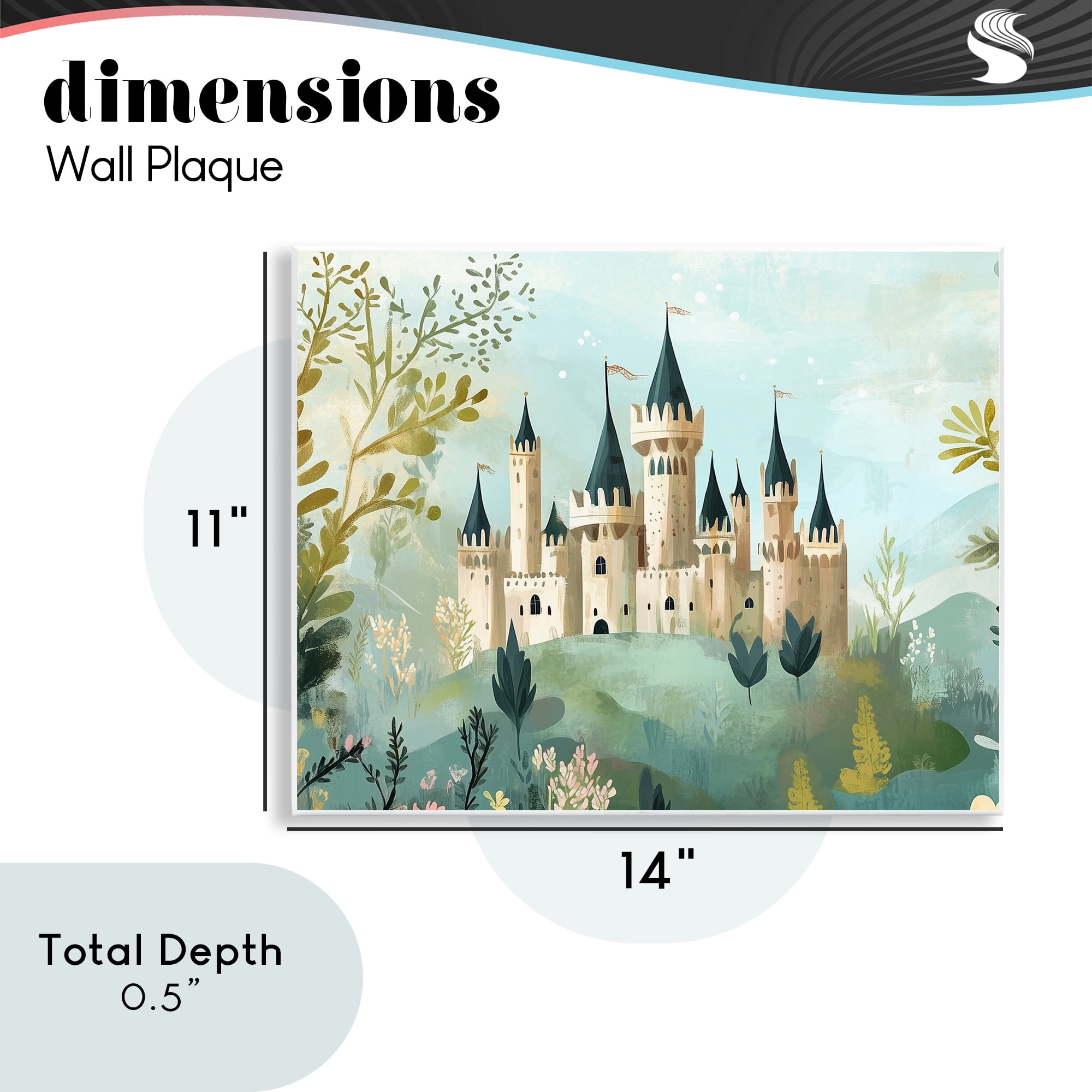 Stupell Industries Princess' Castle View Wall Plaque Art, design by Christine Simpson Art