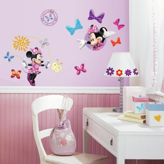 Disney MINNIE MOUSE BOW-TIQUE 33 Wall Decals Girls BedRoom Decor Fun Stickers