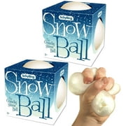 Schylling Snowball (NeeDoh) Crunchy, Squishy, Squeezy, Stretchy Stress Balls Gift Set Bundle - 2 Pack