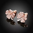thumbnail image 4 of QQTDFG Rose Gold Platinum Plated Earrings Stud AAA Zirconia Push Back Clover .48" L251-18K Gold Rose Plated, 4 of 7