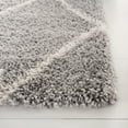 thumbnail image 6 of SAFAVIEH Fontana Catrina Geometric Plush Shag Runner Rug, Grey/Cream, 2'3" x 8', 6 of 9