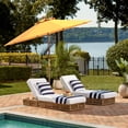 thumbnail image 2 of SAFAVIEH Cannes 9' Market Push Wooden Patio Umbrella, Yellow, 2 of 6