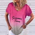 thumbnail image 1 of Birdeem T-Shirt Décontracté à Manches Courtes Col en V Dégradé pour Femmes, 1 of 1