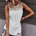 thumbnail image 5 of Lindreshi Tank Tops for Women Clearance Women Solid Lace Stitching Hollow Out Sleeveless Strapless Blouse, 5 of 7