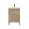 thumbnail image 2 of Cerrito 24" Wood Vanity in Natural Oak Ceramic Integrated Sink no Mirror, 2 of 19