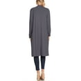 thumbnail image 3 of Women's Casual Loose Fit Side Pockets Solid Soft Lightweight Long Cardigan, 3 of 4