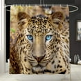 thumbnail image 4 of Animal Leopard4 PCS Shower Curtain Sets with Non-Slip Rugs, Toilet Lid Cover and Bath Mat,4PCS Shower Curtains with 12 Hook s, Durable Waterproof Bath Curtain… (Leopard)…, 4 of 5