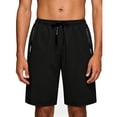 thumbnail image 2 of AnuYalue Mens Shorts Big and Tall Quick Dry Workout Running Shorts Athletic Shorts Knee Length SweatShorts with Zip Pockets, 2 of 8