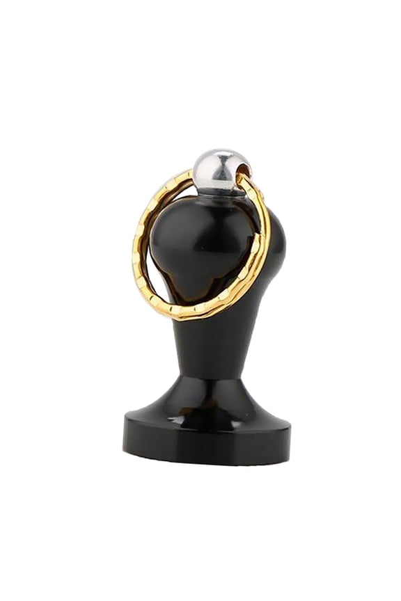 6 Colors Stainless Steel Coffee Tamper Key Chain Stand Keyring 28mm Black
