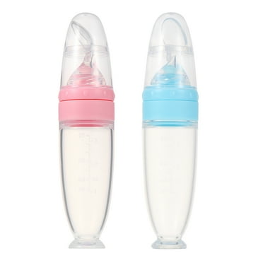 OUNONA Pink Silicone Baby Bottle Feeder 2Pcs 7.9x2in