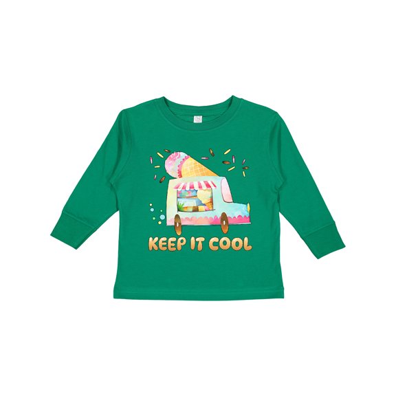 Inktastic Keep It Cool Ice Cream Truck Boys or Girls Long Sleeve Toddler T-Shirt