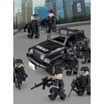 thumbnail image 3 of Juego de bloques de construcción coche de policía negro muñecas de policía juguetes de montaje de partículas pequeñas 22 + coche negro j779, 3 of 4