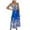 Blue, variant on IROINNID Women's A-Line Dress Fashion Summer Adjustable Shoulder Straps Sleeveless Printing Split Dress V-Neck Dress
