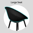 thumbnail image 4 of 2xhome Set of 2 Modern Perforated Egg-Shaped Dining Accent Chairs, Breathable Polka Dot Bowl Pod Pattern for Indoor or Outdoor Use, Black, 4 of 14