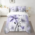 thumbnail image 2 of jejeloiu Watercolor Daisy Twin Bedding Sets,7-Piece,Rustic Flower Floral Bedding Comforter Set,Purple Oil Painting Sheet Sets For Child,Super Cozy Room Decoration Reversible, 2 of 7