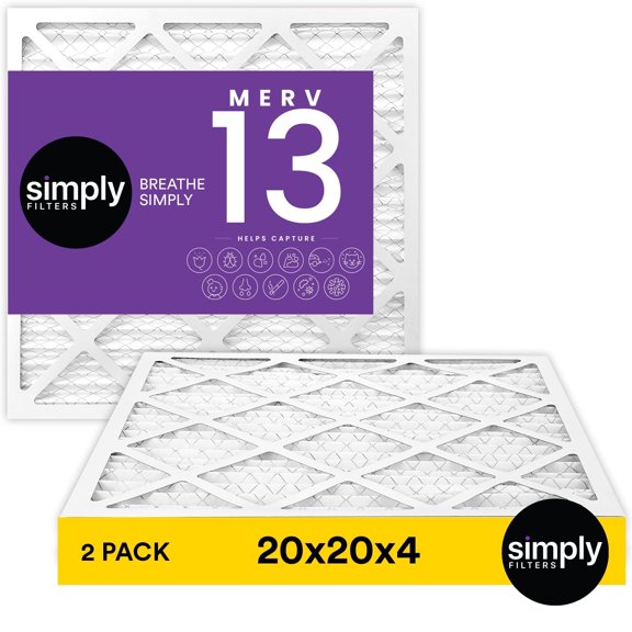 Simply Filters 20x20x4 MERV 13, MPR 1500, AC Furnace HVAC Air Filter (2 Pack)