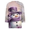 thumbnail image 6 of WTOBBY Women's Casual Round Neck Christmas Print 3/4 Sleeve T-Shirt, Ladies Holiday Season Top with Seasonal Design, Comfortable Blouse for Daily Fashion Wear,Light Purple S, 6 of 6