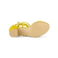 thumbnail image 5 of BLISSFUL STEP Women's Shoes Lace-Up Chunky Heel Open Toe Cross Strap Sandals Yellow 8.5, 5 of 7