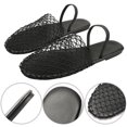 thumbnail image 4 of Fishnet Mules Shoes Sandalias Planas Malla para Mujer Punta Redonda Con Correa El Verano, 4 of 9