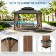thumbnail image 4 of Dycanpo Hardtop Gazebo with Nettings Curtains, Galvanized Steel Double Roof Pergola,10'x12',Brown, 4 of 6