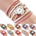 thumbnail image 2 of Soumake Women Vintage Multilayer Faux Leather Alloy Braided Bracelet Wrist Watch Jewelry, 2 of 5