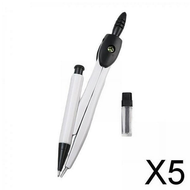 5x Brújula para Geometría, Brújula Profesional con Estuche de Almacenamiento para Estudiantes, Suministros de Papelería de Dibujo de Carpintero 5 piezas