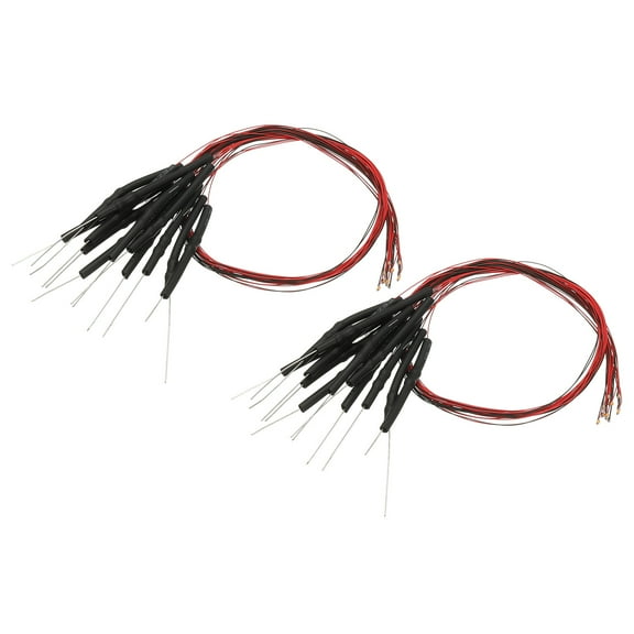 Uxcell 0402 Pre-Wired Micro LED, 24 Pcs 9-12V Pre-soldered Mini Light Emitting Diodes Surface Mount Device for Model, DIY, Science Projects, 9.8" Length, Pink