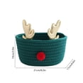 thumbnail image 3 of Fegute Christmas Storage Basket Reindeer Design Organizer for Candy Gifts Holiday Table Decor Tabletop Display Cute Decorative Box 36x26x13 cm, 3 of 6