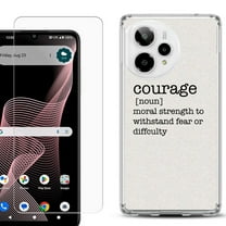 Phone Case for ATT Verge 2 5G, with Screen Protector, by OneToughShield - Dictionary/Courage