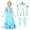 Light-Up Princess Dress, variant on Joyfy Ice Princess Dress for Girls, Snow Princess Costume, Sequin Dress with Cape Cosplay Costume for Kids Halloween Birthday Party Dress up 3-10 Years