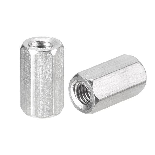Unique Bargains M5 x 0,8 Pas 15mm Longueur Écrous d'Accouplement, 8 Pack 304 Acier Inoxydable Hexagonal Écrous d'Accouplement