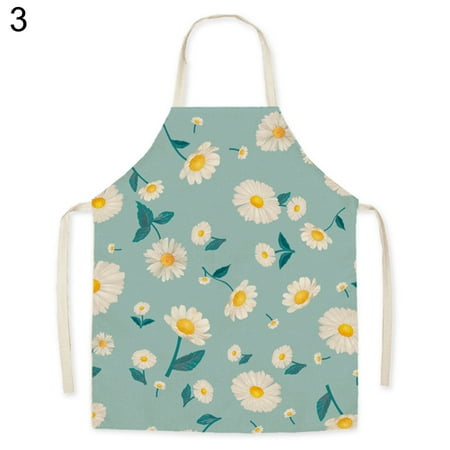 

YeccYuly Cooking Apron Exquisite Wildflower Flax Colorfast Reusable Kitchen Bib Baking Accessories