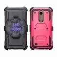 thumbnail image 2 of LG Xpression Plus Case/LG Phoenix Plus Case/Harmony 2 Case/K10 2018 Case /K30 Case/Premier Pro Case, Shock Proof Case w[Built In Screen Protector] Rugged Heavy Duty Belt Holster, Hot Pink, 2 of 6