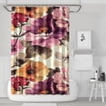 thumbnail image 1 of Ensemble de Rideau de Douche avec Doublure à Boutons-Pression, Fleurs Rouges Automne Vintage (1) Rideaux de Douche Doublure de Douche Imperméable, Doublure de Rideaux Décoratifs en Polyester, 72x72 Pouces, 1 of 4