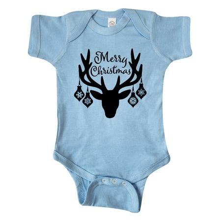 

Inktastic Merry Christmas Reindeer Antlers with Ornaments Gift Baby Boy or Baby Girl Bodysuit
