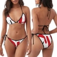 thumbnail image 3 of Gaeub Bikini Triangle pour Femmes à Imprimé de Noël HOHOHO, Ensemble de Bikini à Cordons, Maillot de Bain Deux Pièces, 3 of 6