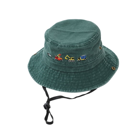 XIYON Kids Sun Hat Unisex Toddler Fisherman Hats With Cute Cartoon Embroidered Outdoor Beach Hat For Boys Girls Classic Lightweight