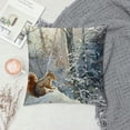 thumbnail image 2 of Christmas Pillow Cover  Snowy Winter Landscape Rustic Linen Throw Pillow Covers Pine Trees Naughty Squirrel Printed Decorative Farmhouse Pillowcase for Couch Sofa Seating Bench (S7), 2 of 5