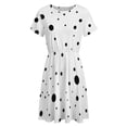 thumbnail image 4 of Messy Black Polka Dots Women's Dress Short Sleeve Summer Sundress Summer Women Clothes, 4 of 7