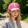 thumbnail image 2 of Oiyii Toddler Girl's Adjustable Baseball Hats Butterfly Embroidery Printed Outdoor Play Trucker Caps Youth Headwear, Rd1, 2 of 8