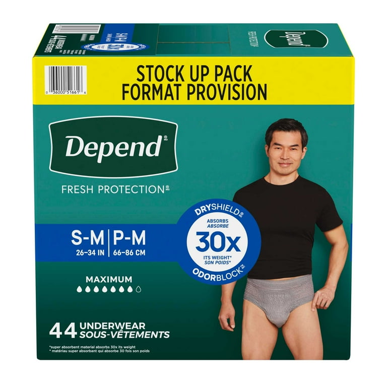 Depend Fresh Protection Incontinence Underwear for Men, Adult
