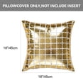 thumbnail image 4 of PiccoCasa 18 inch Gold Bronzing Throw Pillow Cover Square Cushion Cover, Gold Plaid 2, 4 of 7
