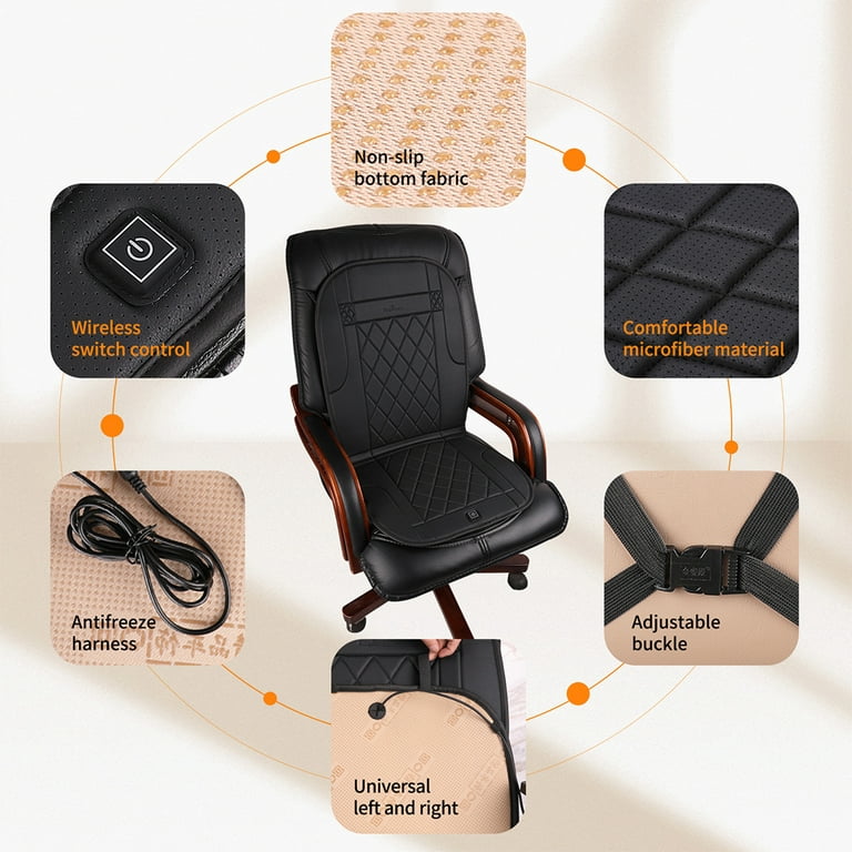 OLYDON Heated Seat Cushion with Pressure-Sensitive Switch and Overheat  Protection Thermostat, with Power Adapter, Heating Pad for Office Chair,  Home