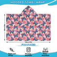 thumbnail image 2 of White Butterfly Red Blue Leaf Pattern Hooded Bath Towel，60"x35" for Ages 3 To 12 Kids, Quick Dry Lightweight Soft Microfiber Hood Beach Towel Cover Up for Kids, 2 of 7