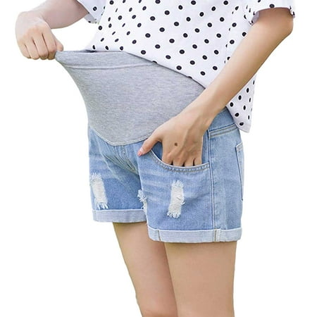 

Viugreum Maternity Shorts Distressed Pregnancy Shorties for Summer