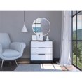 thumbnail image 2 of Bowery Hill Commode à 3 Tiroirs Chêne Fumé et Blanc, 2 of 12