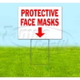 thumbnail image 1 of Protective Face Masks Down (18"" X 24"") Yard Sign, Includes Metal Step Stake, 1 of 4