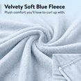 thumbnail image 3 of Continental Bedding Soft Lightweight Plush Microfleece Blanket for Couch, Sofa & Bed, Cozy Warm All-Season Throw, Light Blue, 50x60, 3 of 7