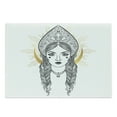 thumbnail image 1 of Moon Rays Cutting Board, Woman Wearing a Kokoshnik on a Backdrop with Crescent, Decorative Tempered Glass Cutting and Serving Board, in 3 Sizes, by Ambesonne, 1 of 2
